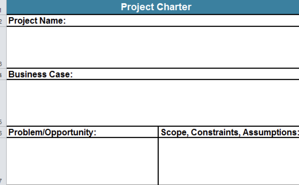 Project charter is an example of Project management templates for MS Word